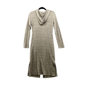 Monteau Womens Lightweight Waffle Knit Longline Beige Cardigan‎ Hooded Size S